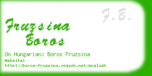 fruzsina boros business card